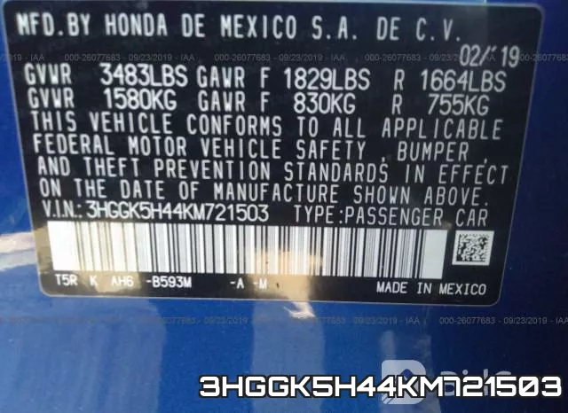 3HGGK5H44KM721503 фото 10