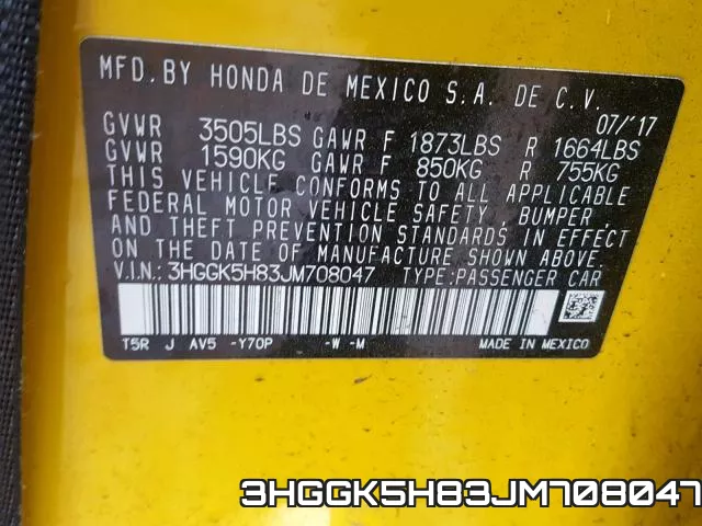 3HGGK5H83JM708047 фото 2