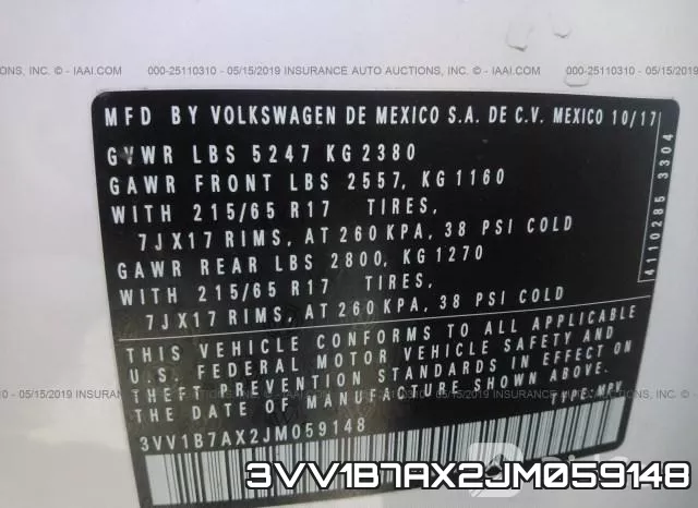 3VV1B7AX2JM059148 фото 10
