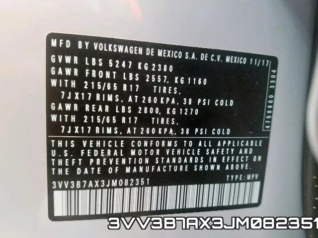 3VV3B7AX3JM082351 фото 2