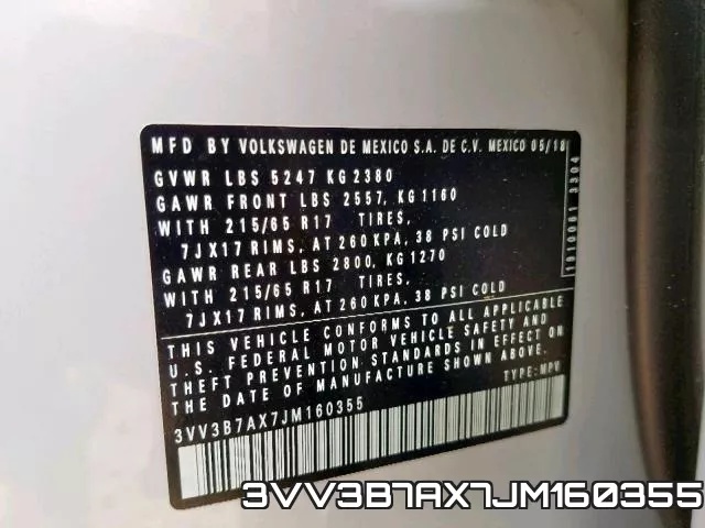3VV3B7AX7JM160355 фото 2