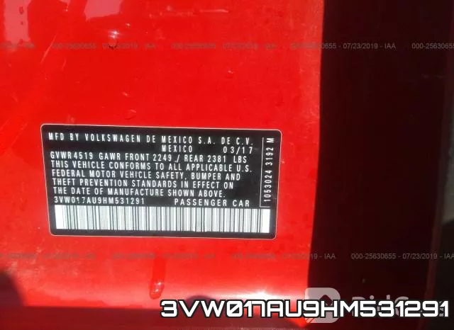 3VW017AU9HM531291 фото 10