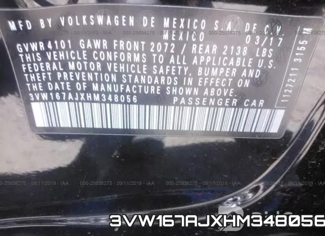 3VW167AJXHM348056 фото 10