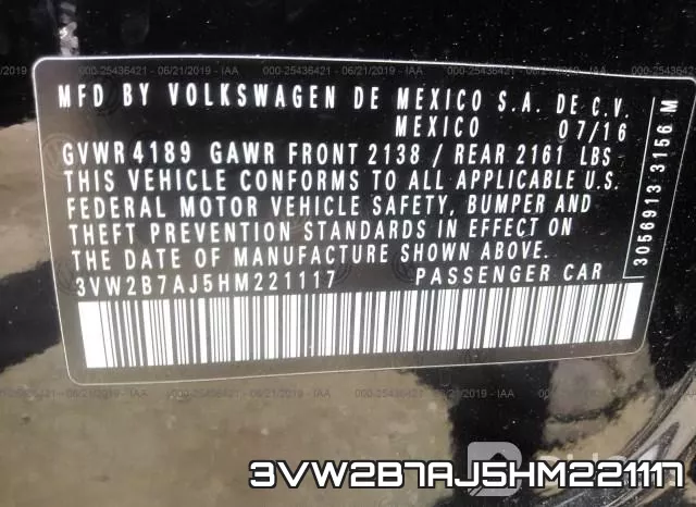 3VW2B7AJ5HM221117 фото 10