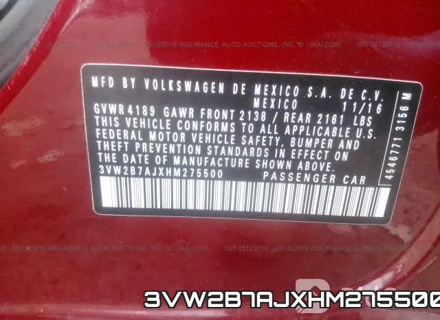 3VW2B7AJXHM275500 фото 10