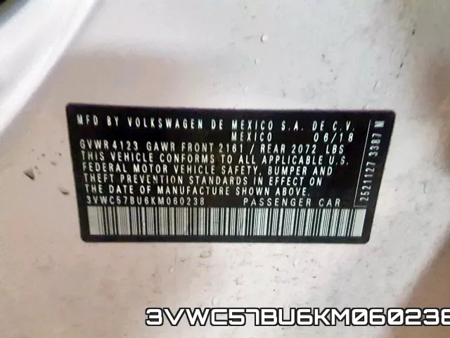 3VWC57BU6KM060238 фото 2