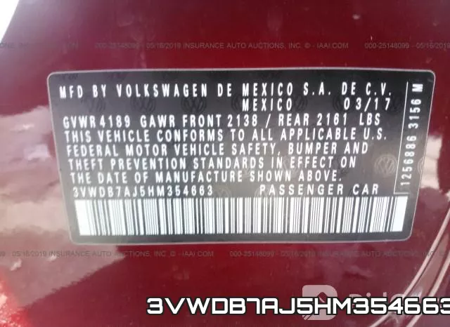 3VWDB7AJ5HM354663 фото 10