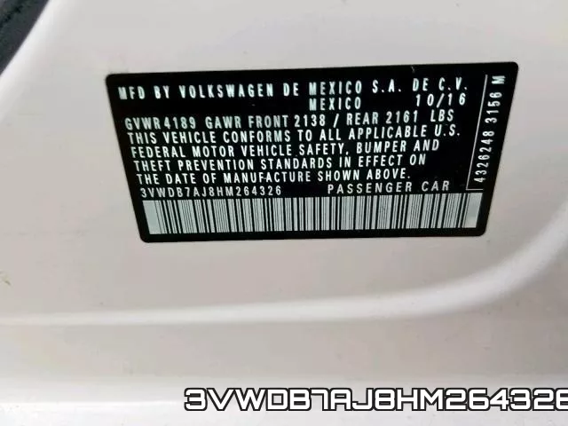 3VWDB7AJ8HM264326 фото 2
