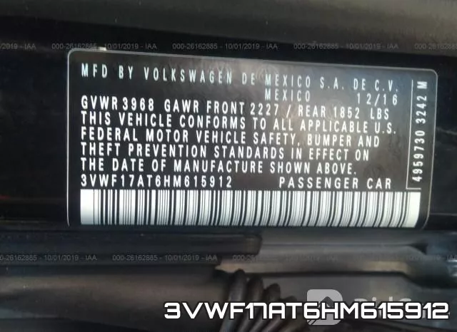 3VWF17AT6HM615912 фото 10