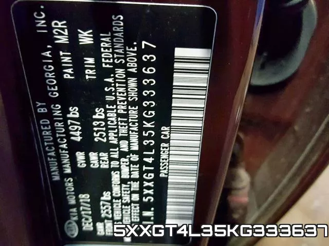 5XXGT4L35KG333637 фото 2