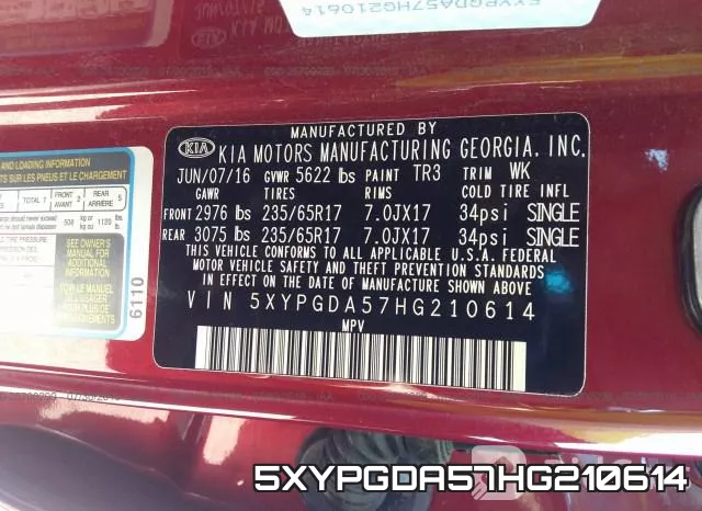 5XYPGDA57HG210614 фото 10