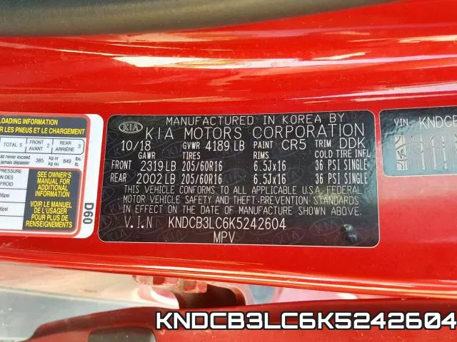 KNDCB3LC6K5242604 фото 2