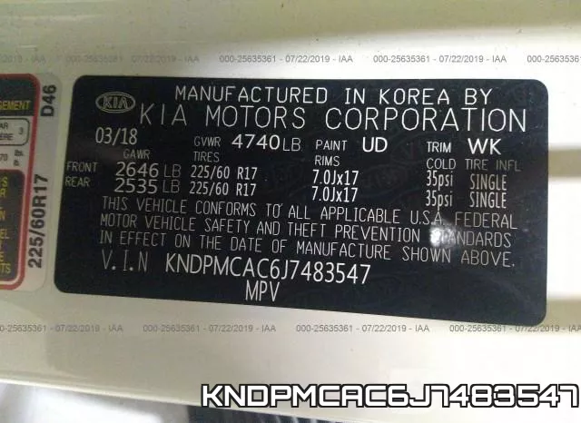 KNDPMCAC6J7483547 фото 10