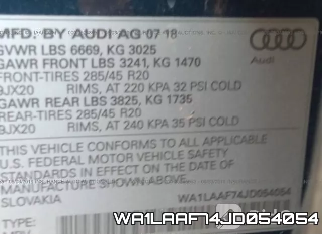 WA1LAAF74JD054054 фото 10