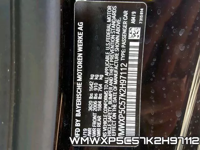 WMWXP5C57K2H97112 фото 2