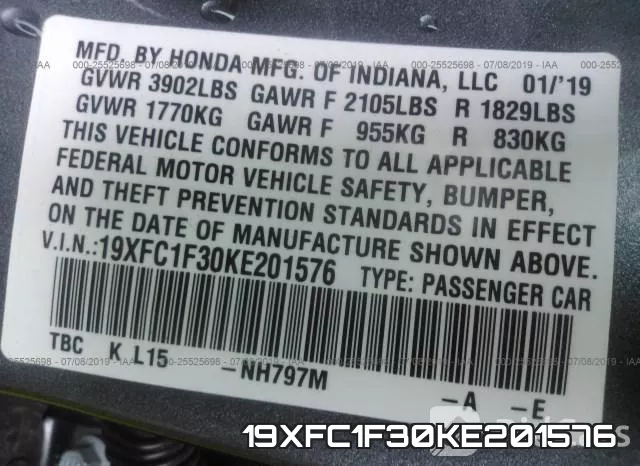 19XFC1F30KE201576 фото 10