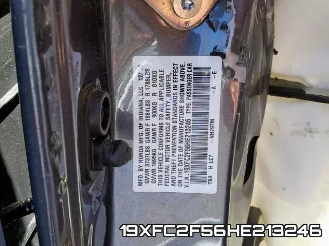 19XFC2F56HE213246 фото 2