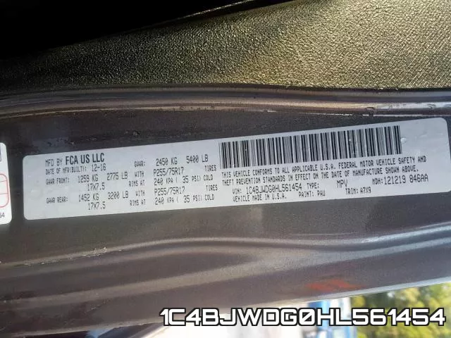 1C4BJWDG0HL561454 фото 2