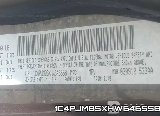 1C4PJMBSXHW646558 фото 10