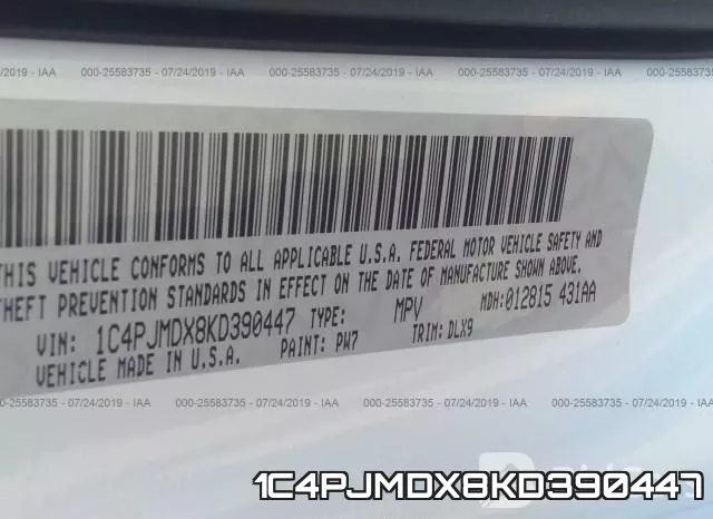 1C4PJMDX8KD390447 фото 10