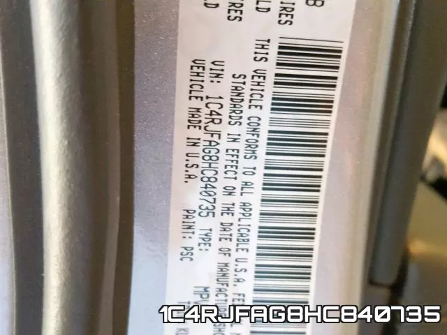 1C4RJFAG8HC840735 фото 2