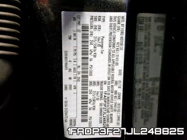 1FADP3F27JL248825 фото 2