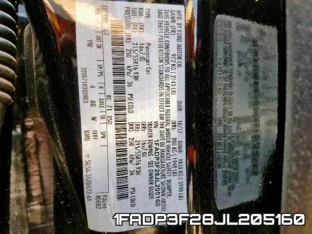 1FADP3F28JL205160 фото 2