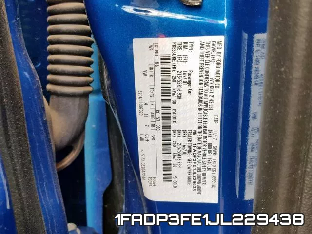1FADP3FE1JL229438 фото 2