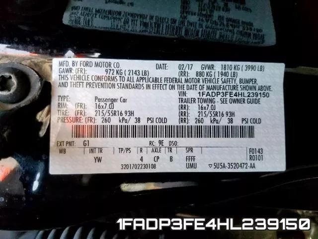 1FADP3FE4HL239150 фото 2