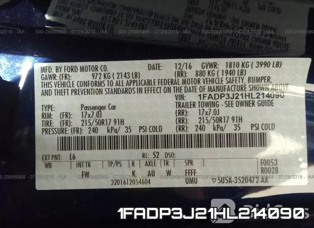 1FADP3J21HL214090 фото 10