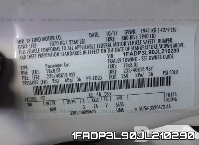 1FADP3L90JL210290 фото 10