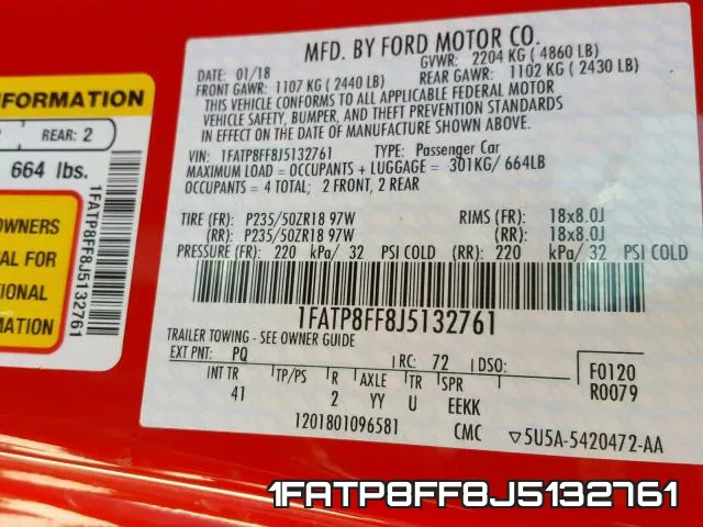 1FATP8FF8J5132761 фото 2