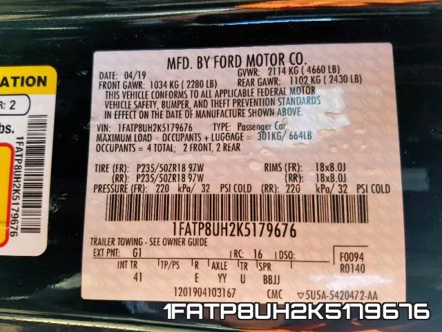 1FATP8UH2K5179676 фото 2