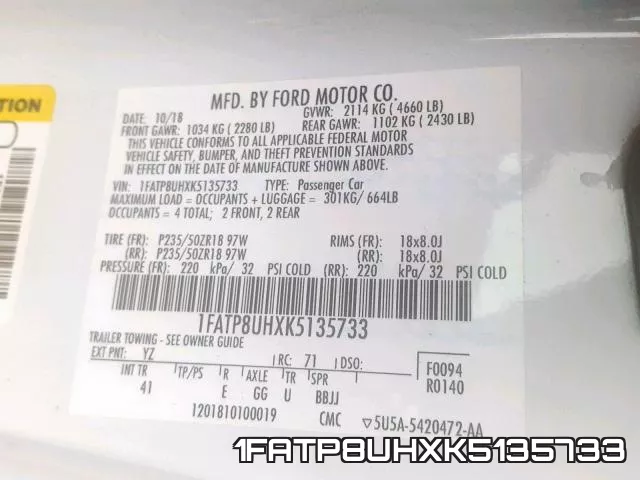 1FATP8UHXK5135733 фото 2