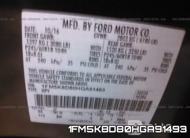 1FM5K8D80HGA91493 фото 10
