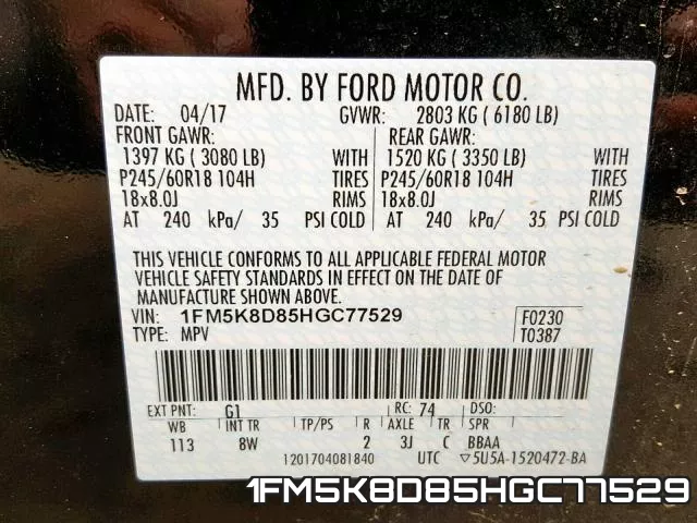 1FM5K8D85HGC77529 фото 2