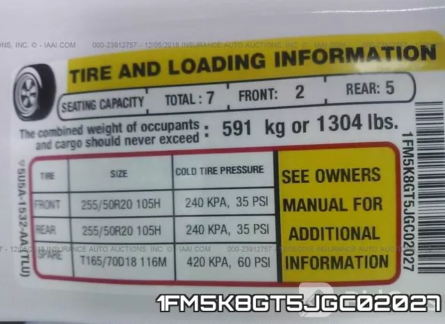 1FM5K8GT5JGC02027 фото 10