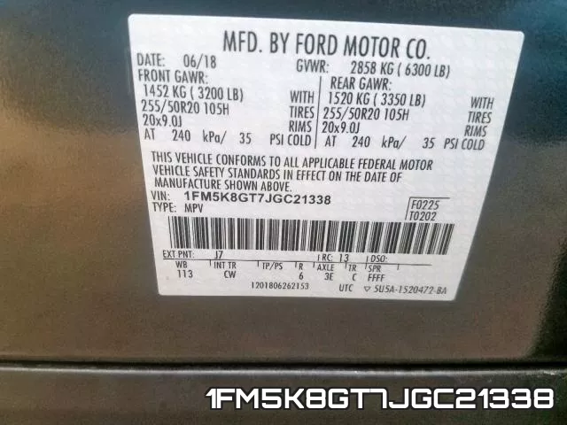 1FM5K8GT7JGC21338 фото 2