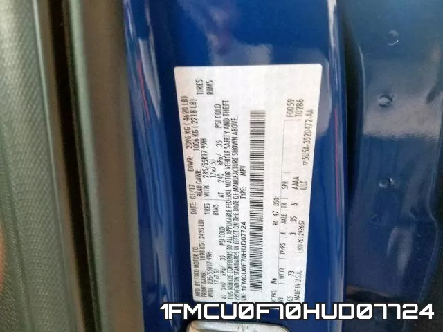 1FMCU0F70HUD07724 фото 2