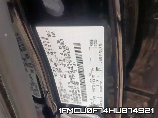 1FMCU0F74HUB74921 фото 2