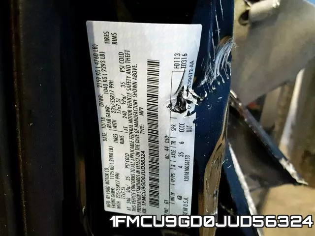 1FMCU9GD0JUD56324 фото 2
