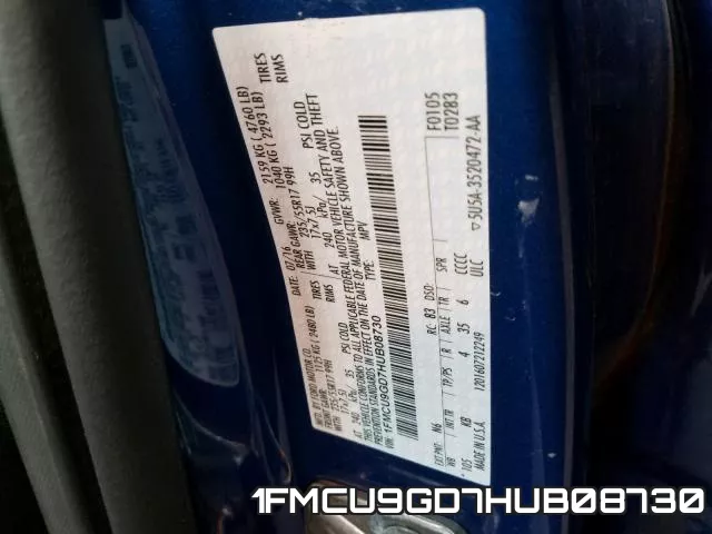 1FMCU9GD7HUB08730 фото 2