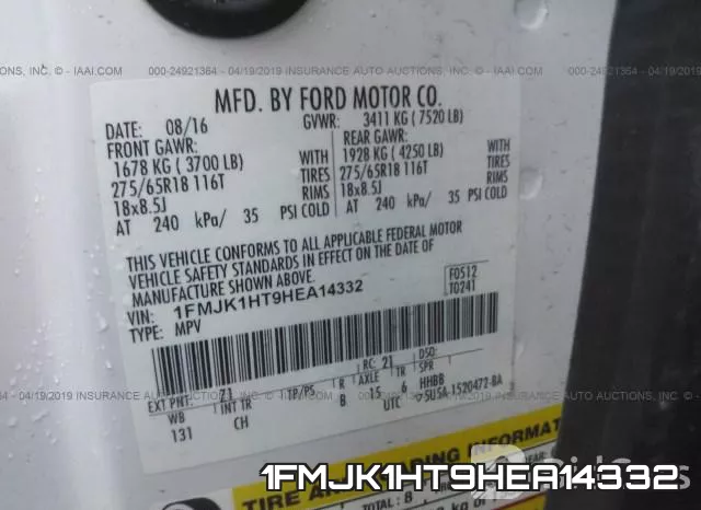 1FMJK1HT9HEA14332 фото 10