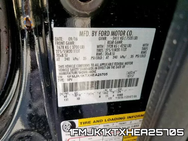 1FMJK1KTXHEA25705 фото 2