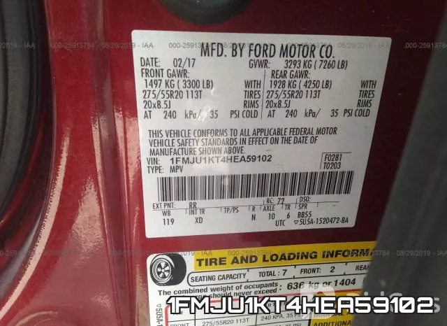 1FMJU1KT4HEA59102 фото 10