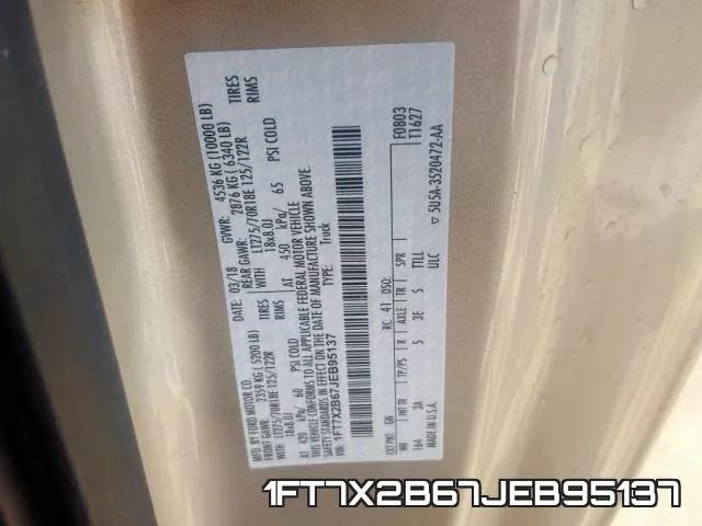 1FT7X2B67JEB95137 фото 2