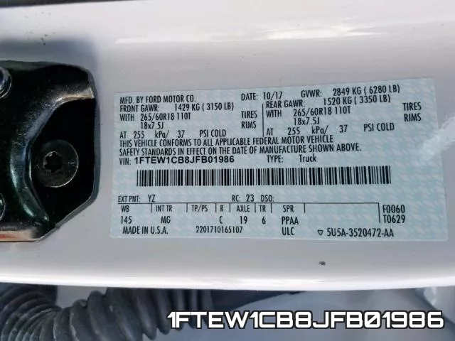 1FTEW1CB8JFB01986 фото 2
