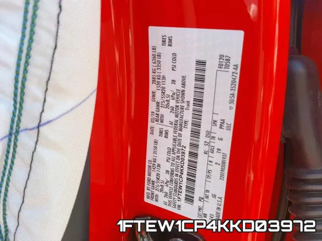 1FTEW1CP4KKD03972 фото 2