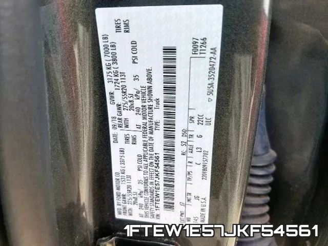 1FTEW1E57JKF54561 фото 2