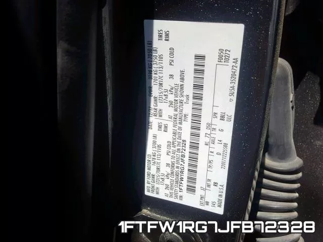 1FTFW1RG7JFB72328 фото 2